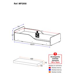 Cama Montessoriana Infantil Melissa Plus com Colchão Multimóveis 100% MDF Branca - 5