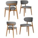 Ver imagem 1 de Kit 4 Cadeiras Mariana Estofadas para Sala de Jantar com Design Curvo Yescasa