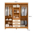 Ver imagem 2 de Guarda Roupa Casal New Fusion Casal 10 Portas Cinamomo Off White - Móveis Albatroz