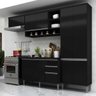 Cozinha Completa Multimóveis Suíça 5195ML com Balcão 10 Portas 2 Gavetas Preto - 1