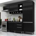 Ver imagem 1 de Cozinha Completa Multimóveis Suíça 5195ML com Balcão 10 Portas 2 Gavetas Preto