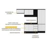 Cozinha Completa Multimóveis Suíça 5195ML com Balcão 10 Portas 2 Gavetas Preto/Branco - 3
