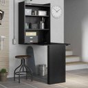 Ver imagem 1 de Armário com Mesa Dobrável de Parede - Multimóveis Preto