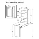 Ver imagem 3 de Armário com Mesa Dobrável de Parede - Multimóveis Preto