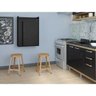 Armário com Mesa Dobrável de Parede - Multimóveis Preto - 5