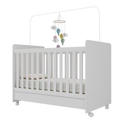 Berço Multifuncional Americano Pimpolho 3 em 1 com Rodízios Branco - 2