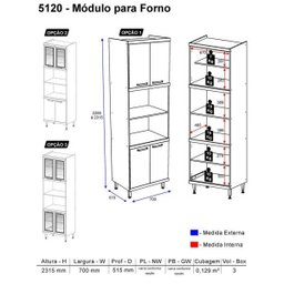 Paneleiro Multimóveis Sicília para forno e micro 5120 Argila/Grafite - 2 Paneleiro Multimóveis Sicília para forno e micro 5120 Argila/Grafite - 2