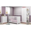 Ver mais imagens de Quarto de bebê Joao e Maria Berço 3x1 Guarda-roupa Cômoda Branco/Flex
