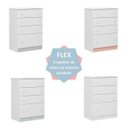 Ver imagem 4 de Quarto de bebê Joao e Maria Berço 3x1 Guarda-roupa Cômoda Branco/Flex