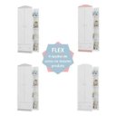 Ver imagem 5 de Quarto de bebê Joao e Maria Berço 3x1 Guarda-roupa Cômoda Branco/Flex