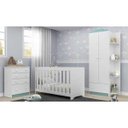 Ver imagem 7 de Quarto de bebê Joao e Maria Berço 3x1 Guarda-roupa Cômoda Branco/Flex