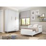 Quarto Prime Vintage com Guarda-Roupa e Cama MDF Multimóveis Branco/Natural - 3