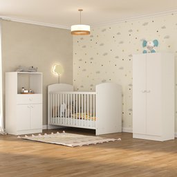 Quarto de Bebê Completo com Berço Guarda-Roupa e Cômoda Multimóveis 2869.010 - 8