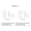 Ver imagem 2 de Kit de 4 Rodinha para Berço Rodízio Roda Chapa U 15mm 100kg