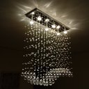 Ver imagem 3 de Belíssimo Lustre de Cristal com 60cm de Altura Base de Inox Espelhada Para Recepção/Escritório