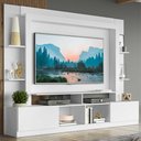 Ver imagem 1 de Estante Rack com Painel e Suporte TV 65" Moscou Multimóveis Branco