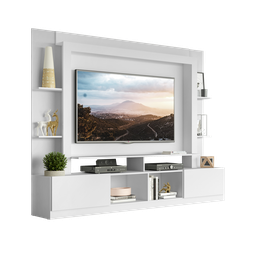 Estante Rack com Painel e Suporte TV 65" Moscou Multimóveis Branco - 2