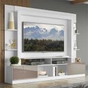 Ver imagem 1 de Estante Rack com Painel e Suporte TV 65 Polegadas Moscou Multimóveis Branco/Lacca Fume