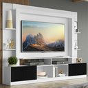 Ver imagem 1 de Estante Rack com Painel e Suporte TV 65" Moscou Multimóveis Branco/Preto