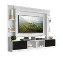 Ver imagem 2 de Estante Rack com Painel e Suporte TV 65" Moscou Multimóveis Branco/Preto