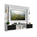 Ver imagem 2 de Estante Rack com Painel e Suporte TV 65" Moscou Multimóveis Branco/Preto