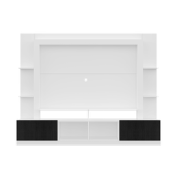 Estante Rack com Painel e Suporte TV 65" Moscou Multimóveis Branco/Preto - 6