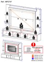 Ver imagem 4 de Estante Rack com Painel e Suporte TV 65" Moscou Multimóveis Branco/Preto