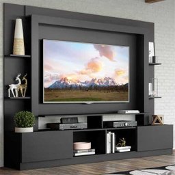 Estante Rack com Painel e Suporte TV 65" Moscou Multimóveis Preto - 1