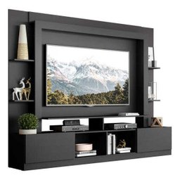 Estante Rack com Painel e Suporte TV 65" Moscou Multimóveis Preto - 2