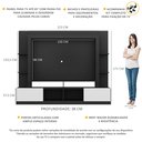 Ver imagem 3 de Estante Rack com Painel e Suporte TV 65" Moscou Multimóveis Preto/Branco