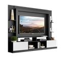 Ver imagem 2 de Estante Rack com Painel e Suporte TV 65" Moscou Multimóveis Preto/Branco