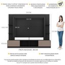 Ver imagem 3 de Estante Rack com Painel e Suporte Tv 65" Moscou Multimóveis Preto/lacca Fume