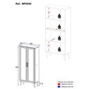 Ver imagem 3 de Cristaleira com 2 Portas de Vidro Retrô 68cm Urban Multimóveis Mp6040 Preto