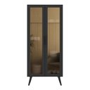Ver imagem 5 de Cristaleira com 2 Portas de Vidro Retrô 68cm Urban Multimóveis Mp6040 Preto