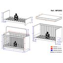 Ver imagem 4 de Berço Elza 3 em 1 Vira Cama com Colchão Incluso Branco Certificado Imnetro