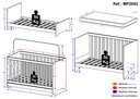 Ver imagem 4 de Berço Elza 3 em 1 Vira Cama com Colchão Incluso Branco Certificado Imnetro