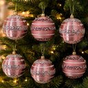 Ver imagem 2 de Bolas de Natal para Decoração de Árvore Bronze e Dourada Plástico Kit 12 8cm
