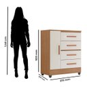 Ver imagem 3 de Kit Guarda-Roupa Casal 6 Portas e Cômoda Sapateira 1 Porta Lisa Nature/Off White