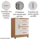 Ver imagem 5 de Kit Guarda-Roupa Casal 6 Portas e Cômoda Sapateira 1 Porta Lisa Nature/Off White
