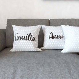 Capas Almofadas Decorativas Preto e Branco Família, Amor, Fé e Gratidão Para Sofá 40x40 - Novadecora - 3