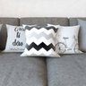 Capas de Almofadas Decorativas Preto e Branco Geométricas Bike Gratidão Para Sofá 40x40 - Novadecora - 4