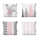 Ver imagem 1 de Capas Almofadas Decorativas e Geométricas Rosa e Cinza Escandinavo Para Sofá 40x40 - Novadecora