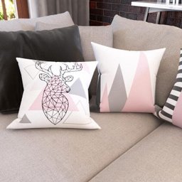 Capas Almofadas Decorativas e Geométricas Rosa e Cinza Escandinavo Para Sofá 40x40 - Novadecora - 3