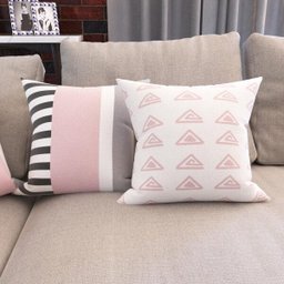 Capas Almofadas Decorativas e Geométricas Rosa e Cinza Escandinavo Para Sofá 40x40 - Novadecora - 4