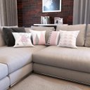 Ver imagem 2 de Capas Almofadas Decorativas e Geométricas Rosa e Cinza Escandinavo Para Sofá 40x40 - Novadecora