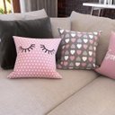 Ver imagem 3 de Kit 5 Capas Almofadas Rosa e Cinza Geométricas Decorativas Gratidão Para Sofá 40x40 - Novadecora