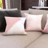 Capas Almofadas Rosa Marmorizado Geométricas Decorativas Para Sofá 40x40 - Novadecora - 3