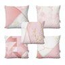 Capas Almofadas Rosa Marmorizado Geométricas Decorativas Para Sofá 40x40 - Novadecora - 1