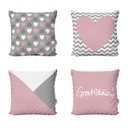 Ver imagem 1 de Capas Almofadas Decorativas Rosa e Geométricas Coração Gratidão Para Sofá 40x40 - Novadecora