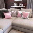 Ver imagem 2 de Capas Almofadas Decorativas Rosa e Geométricas Coração Gratidão Para Sofá 40x40 - Novadecora